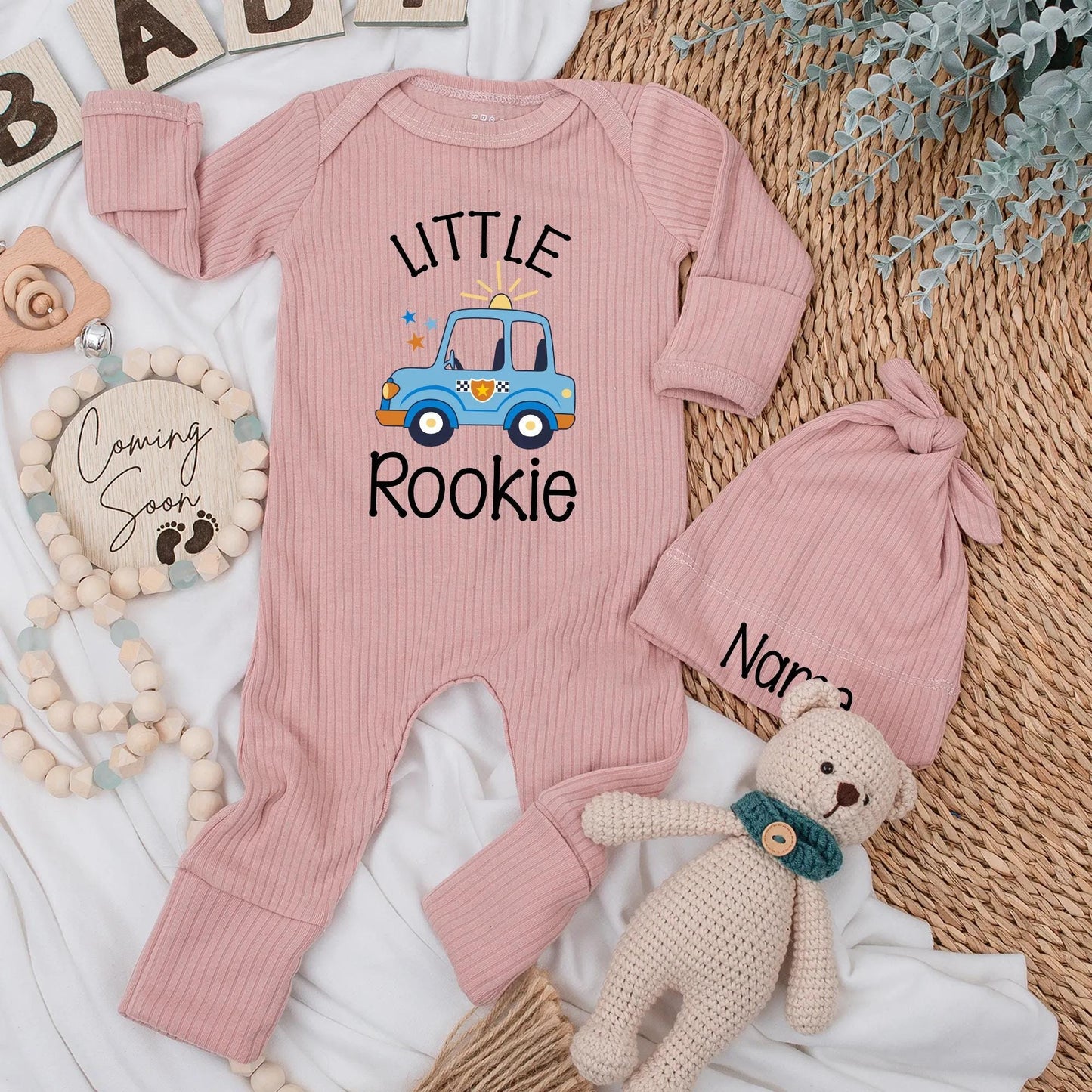Little Rookie Baby Bodysuit, Custom Police Car Outfit for Newborns, Cute Police Baby Clothes Gift, Personalized Rookie Design