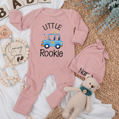 Little Rookie Baby Bodysuit, Custom Police Car Outfit for Newborns, Cute Police Baby Clothes Gift, Personalized Rookie Design