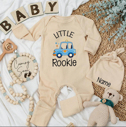 Little Rookie Baby Bodysuit, Custom Police Car Outfit for Newborns, Cute Police Baby Clothes Gift, Personalized Rookie Design