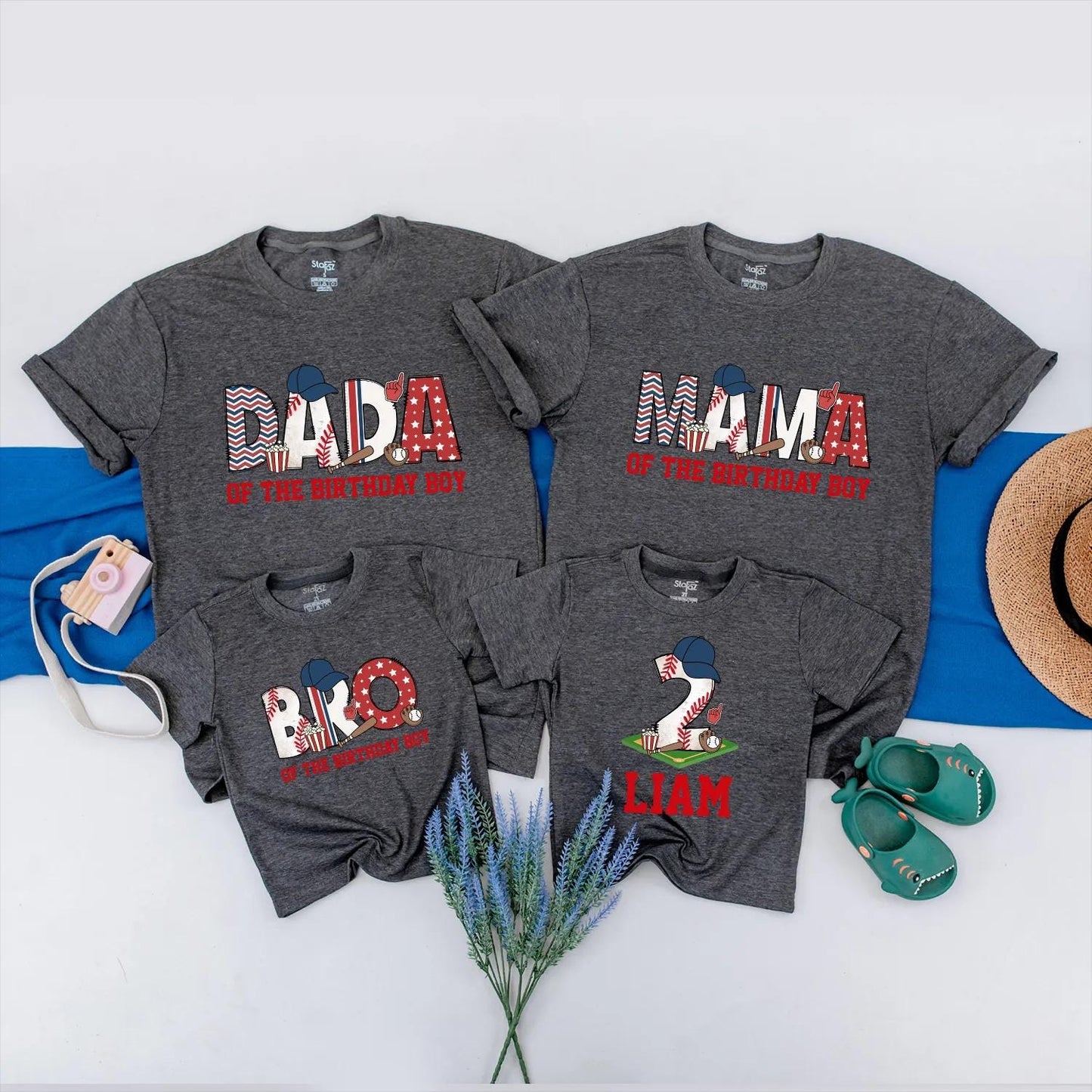 Baseball Family Matching Shirts Custom Liam Birthday Boy Baseball Team Outfit for Mom Dad Kids