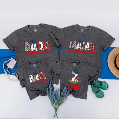Baseball Family Matching Shirts Custom Liam Birthday Boy Baseball Team Outfit for Mom Dad Kids