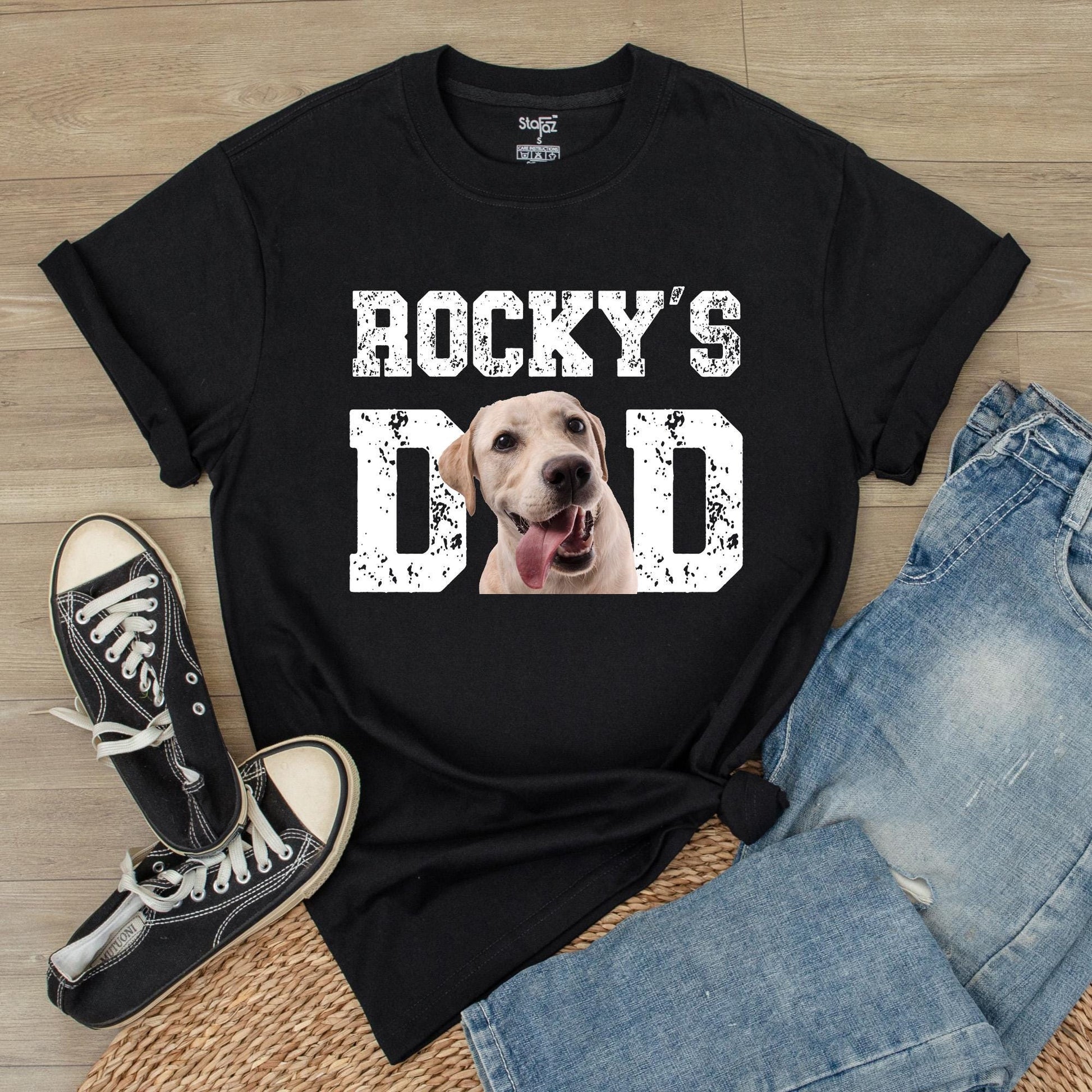 Custom Dog Dad Shirt with Photo - Personalized Gift for Dog Lovers, Father's Day Gift for Dads, Pet Photo Shirt