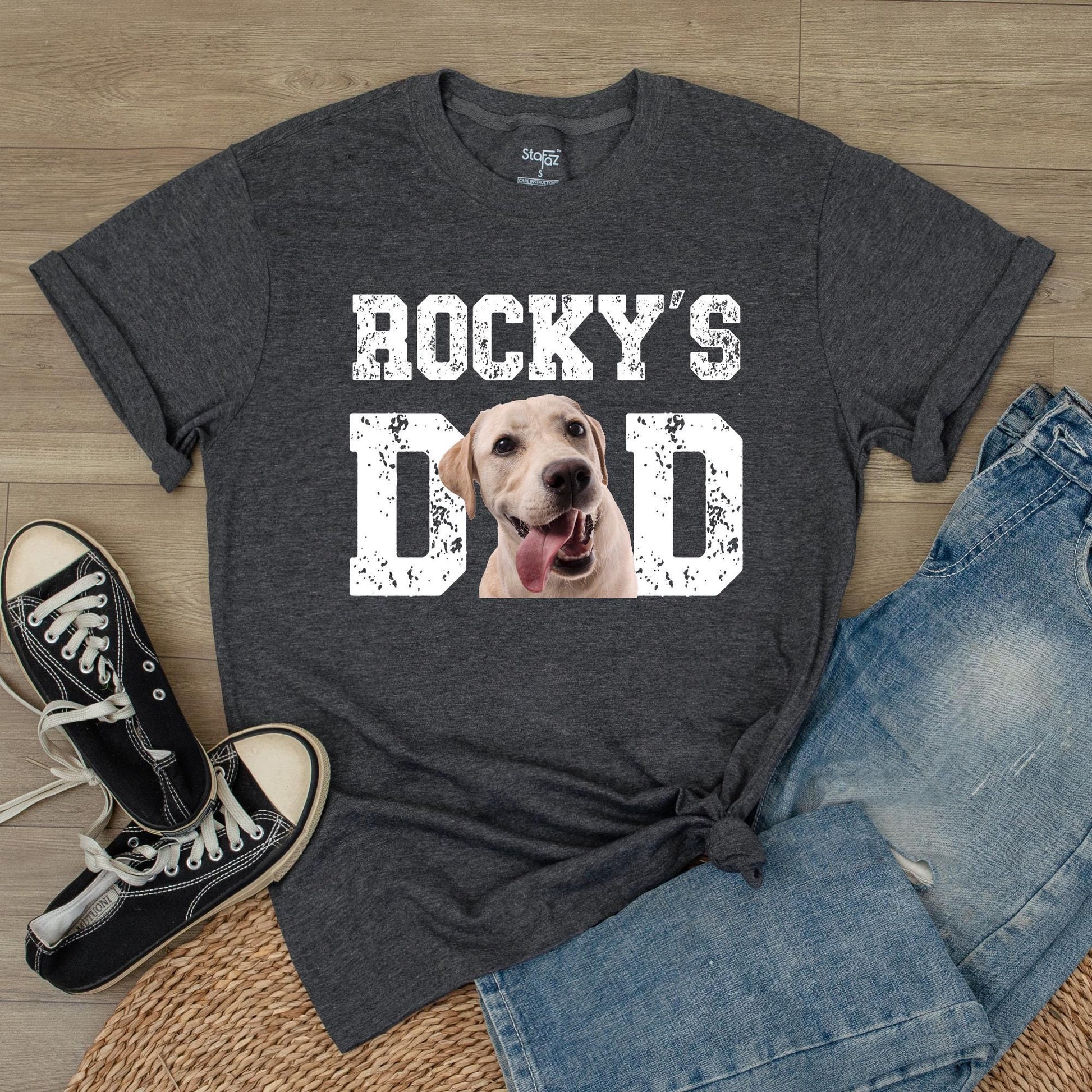 Custom Dog Dad Shirt with Photo - Personalized Gift for Dog Lovers, Father's Day Gift for Dads, Pet Photo Shirt