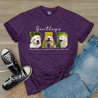 Custom Dog Dad Photo T-Shirt with Pet Names, Unique Fathers Day Gift for Best Dog Dad Lovers, Cool Comfortable Daddy Tee