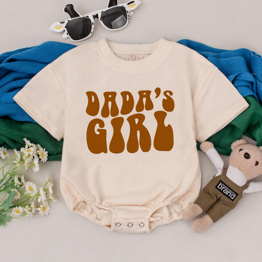 Dada's Girl Romper Retro Daddy's Girl Bodysuit Infant Baby Girls Outfit Father's Day Newborn Clothes Shower Gift