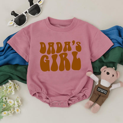 Dada's Girl Romper Retro Daddy's Girl Bodysuit Infant Baby Girls Outfit Father's Day Newborn Clothes Shower Gift