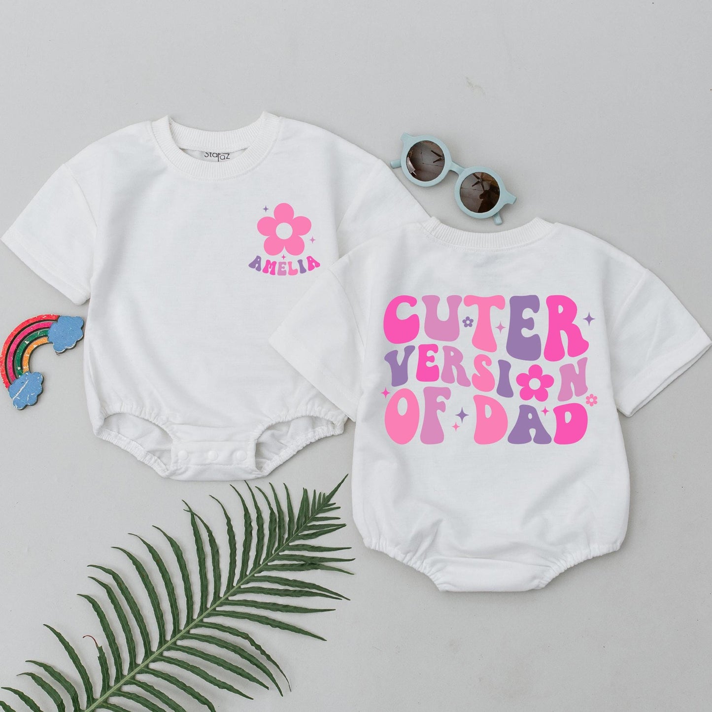 Personalized Cuter Version of Dad Baby Romper: Groovy Daddy's Girl Bodysuit, First Father's Day Gift, Infant Girl Outfit