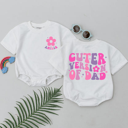 Personalized Cuter Version of Dad Baby Romper: Groovy Daddy's Girl Bodysuit, First Father's Day Gift, Infant Girl Outfit