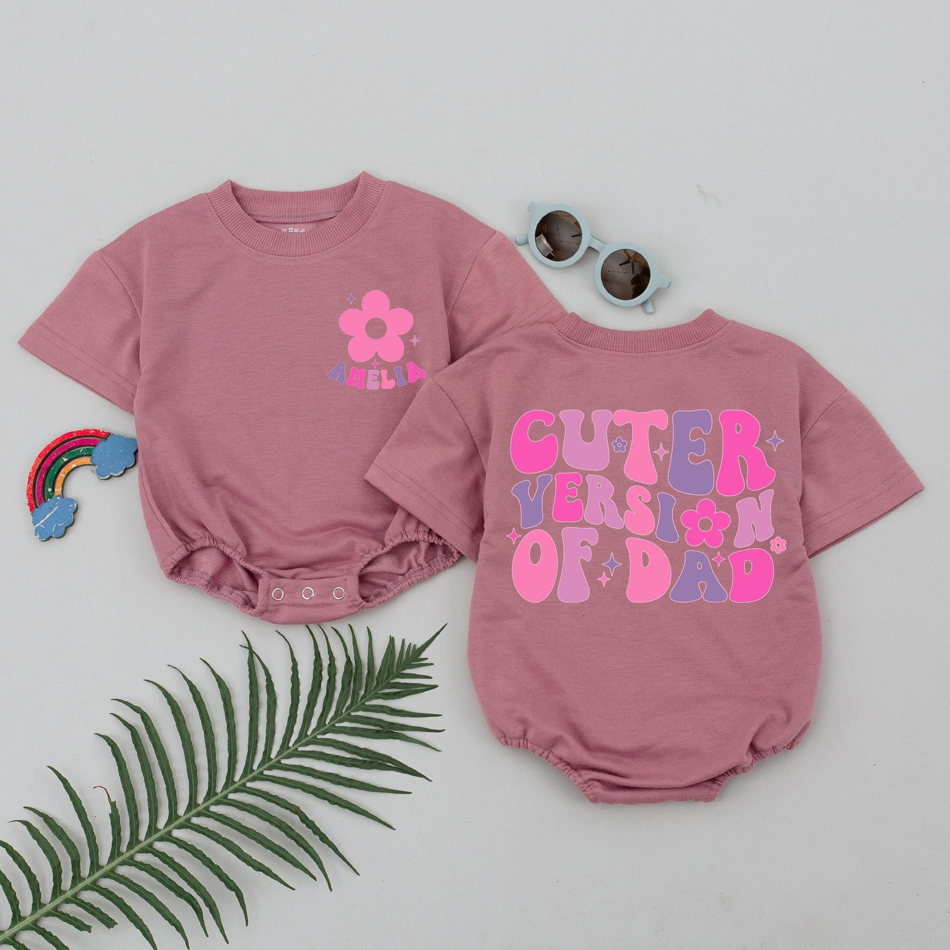 Personalized Cuter Version of Dad Baby Romper: Groovy Daddy's Girl Bodysuit, First Father's Day Gift, Infant Girl Outfit