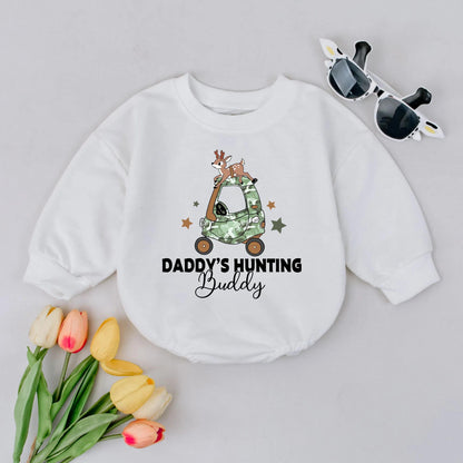Daddy's Hunting Buddy Baby Romper Father's Day Outfit Cute Baby Boy Summer Clothes Soft Cotton Infant Newborn Gift Idea