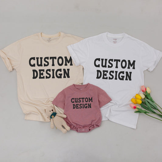 Custom Family Matching T-shirts, Personalized Text Design, Gift Idea, Soft Cotton Family Shirts for Birthdays or Holidays