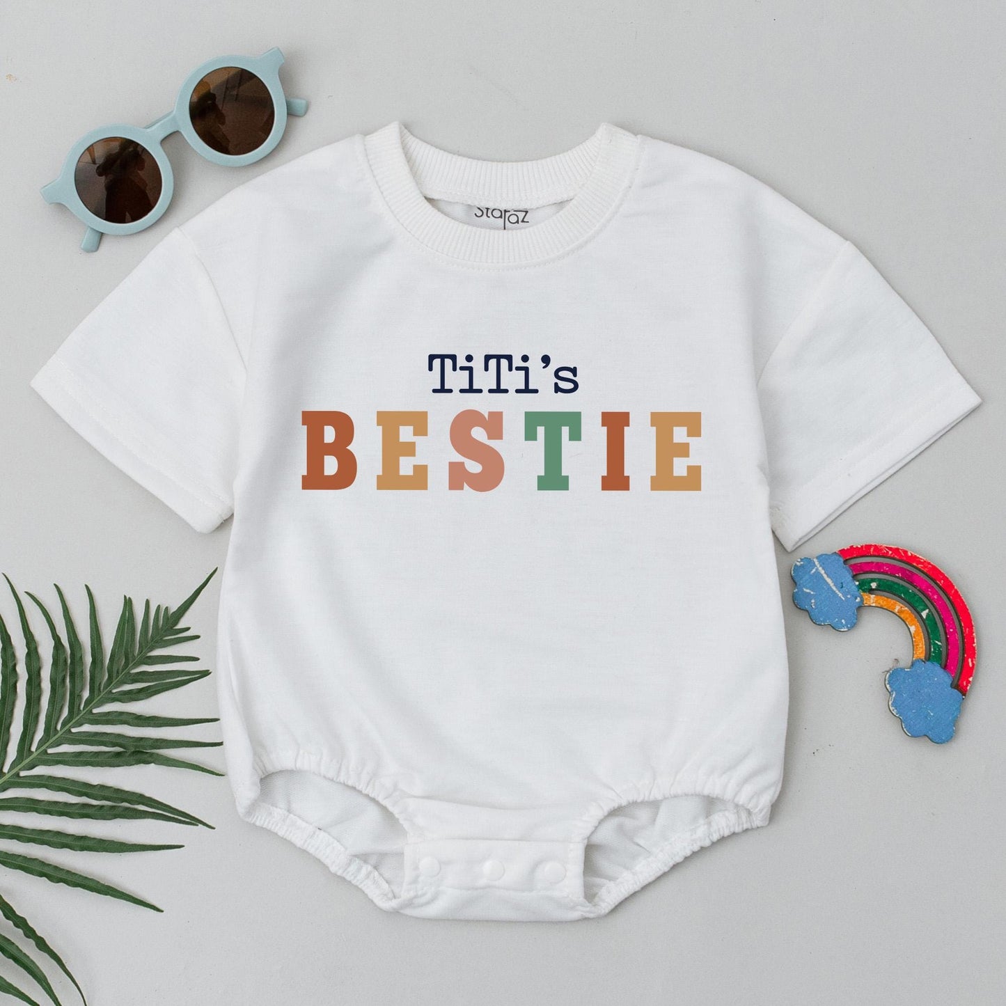 Personalized Titi and Titi's Bestie Matching Aunt Niece Outfit Soft Comfortable Cotton Baby Romper Family Bonding Gift Set