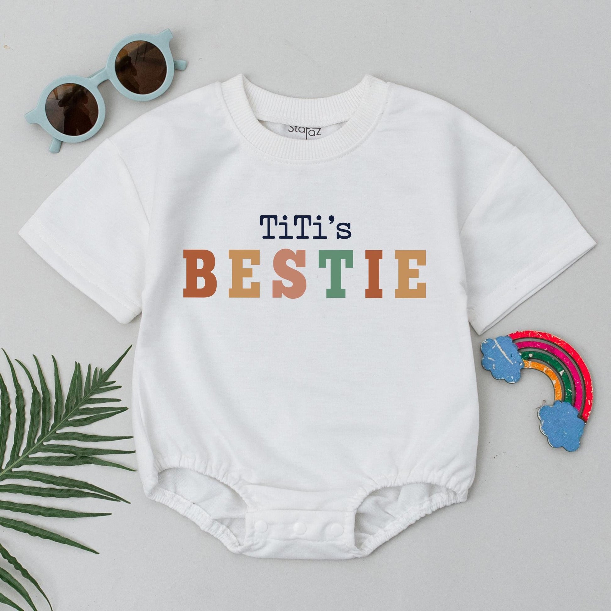 Personalized Titi and Titi's Bestie Matching Aunt Niece Outfit Soft Comfortable Cotton Baby Romper Family Bonding Gift Set
