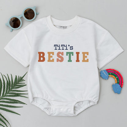 Personalized Titi and Titi's Bestie Matching Aunt Niece Outfit Soft Comfortable Cotton Baby Romper Family Bonding Gift Set
