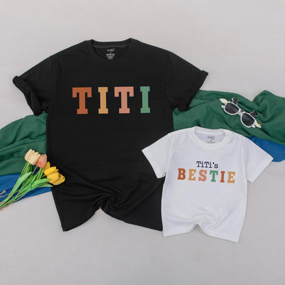Personalized Titi and Titi's Bestie Matching Aunt Niece Outfit Soft Comfortable Cotton Baby Romper Family Bonding Gift Set