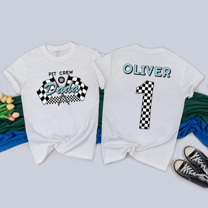 Personalized Fast One Birthday T-Shirt: Race Car Family Matching Outfits for 1st Birthday Boy & Mommy & Me
