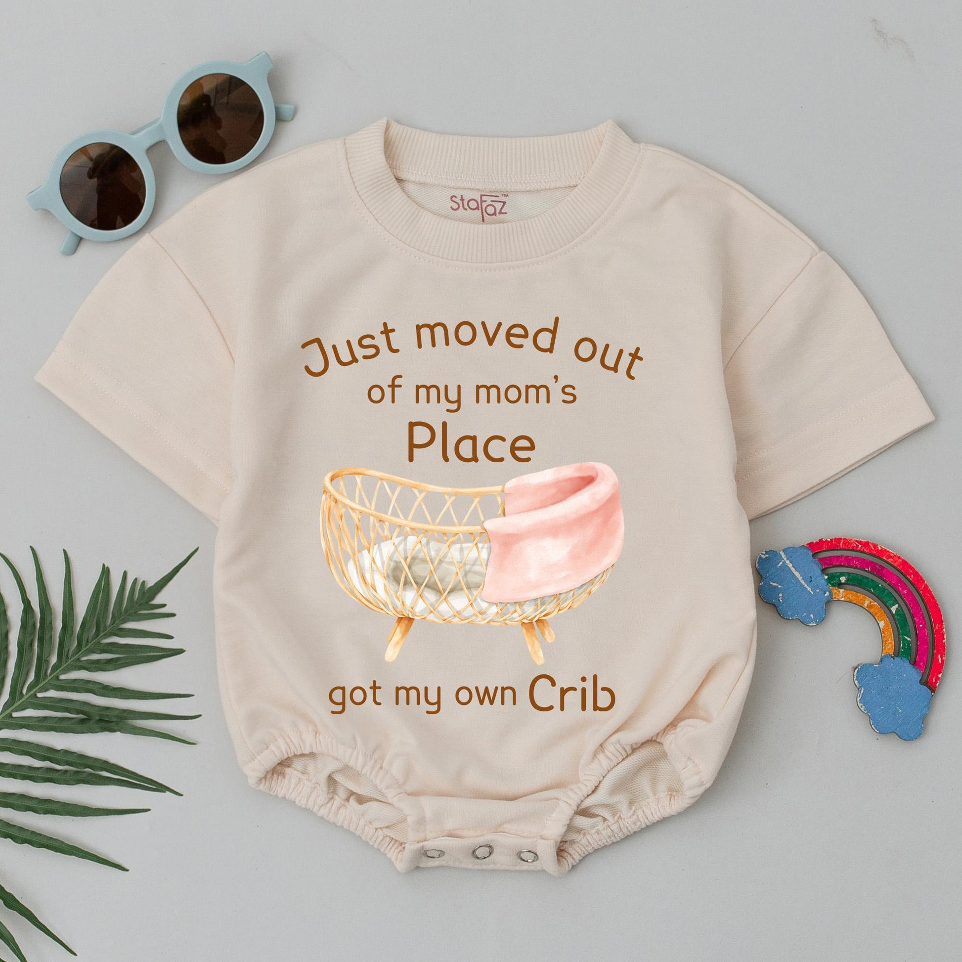 Just Moved Out Baby Romper Funny Newborn Outfit Cute Infant Bodysuit for Boys or Girls Baby Shower Gift Crib Clothes First Apartment Milestone 139