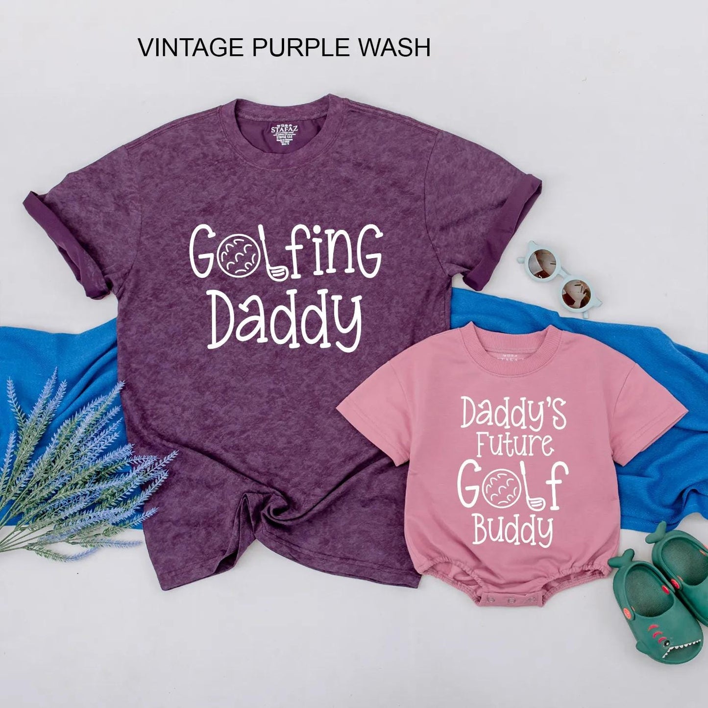 Golfing Daddy and Baby Bodysuit Matching Golf Buddy Tees for Dad and Son Custom Golf Themed Father’s Day Gift for Him
