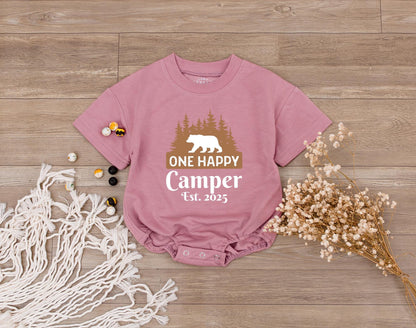 One Happy Camper First Birthday Matching Family Shirts for Baby Boy 1st Bday Outfit and Mommy & Me Tees Comfortable Cotton Celebration