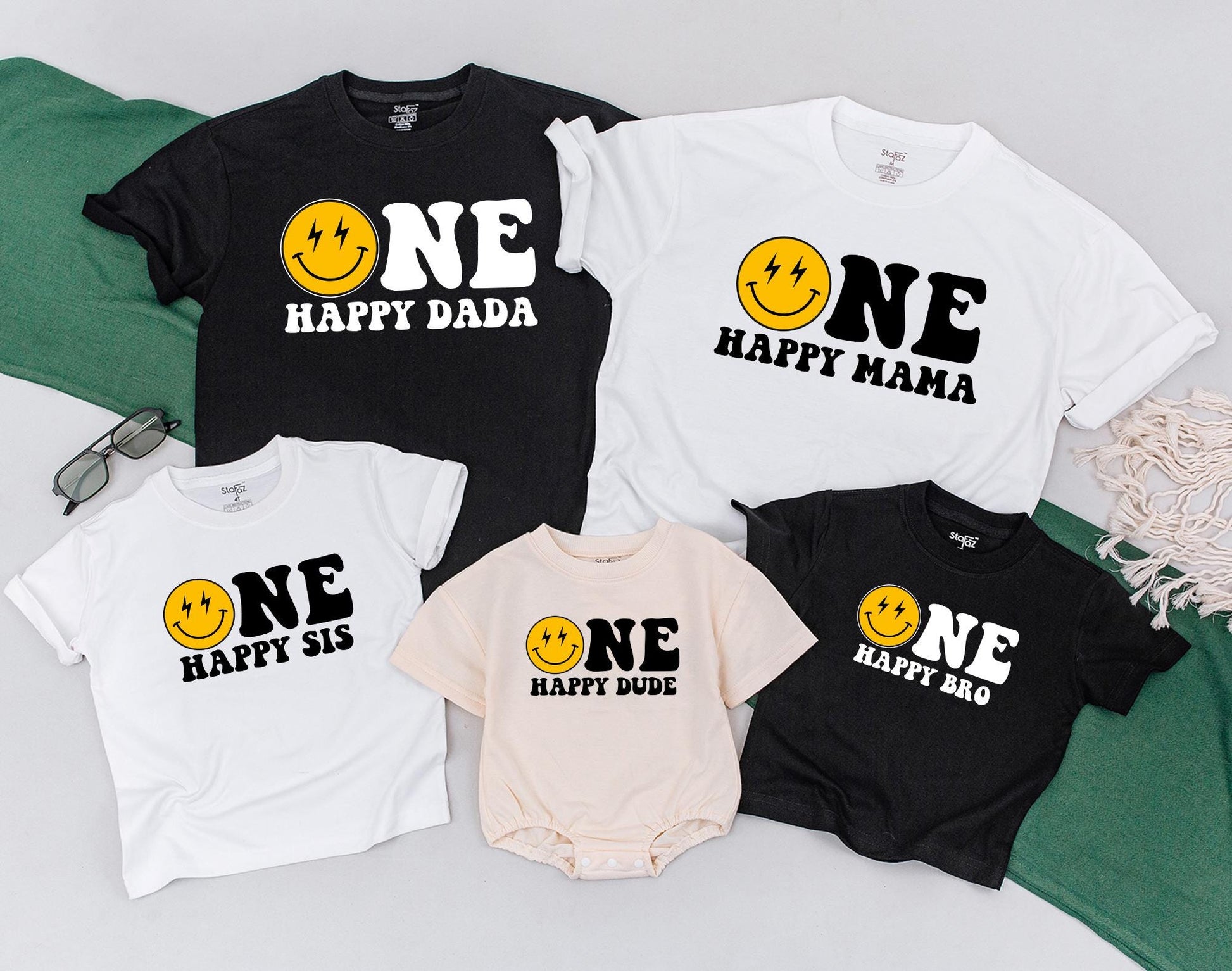 Mommy and Me One Happy Dude 1st Birthday Shirt Outfit for Baby Girl and Mom with Cute Smile Design Comfortable Family Celebration Clothes