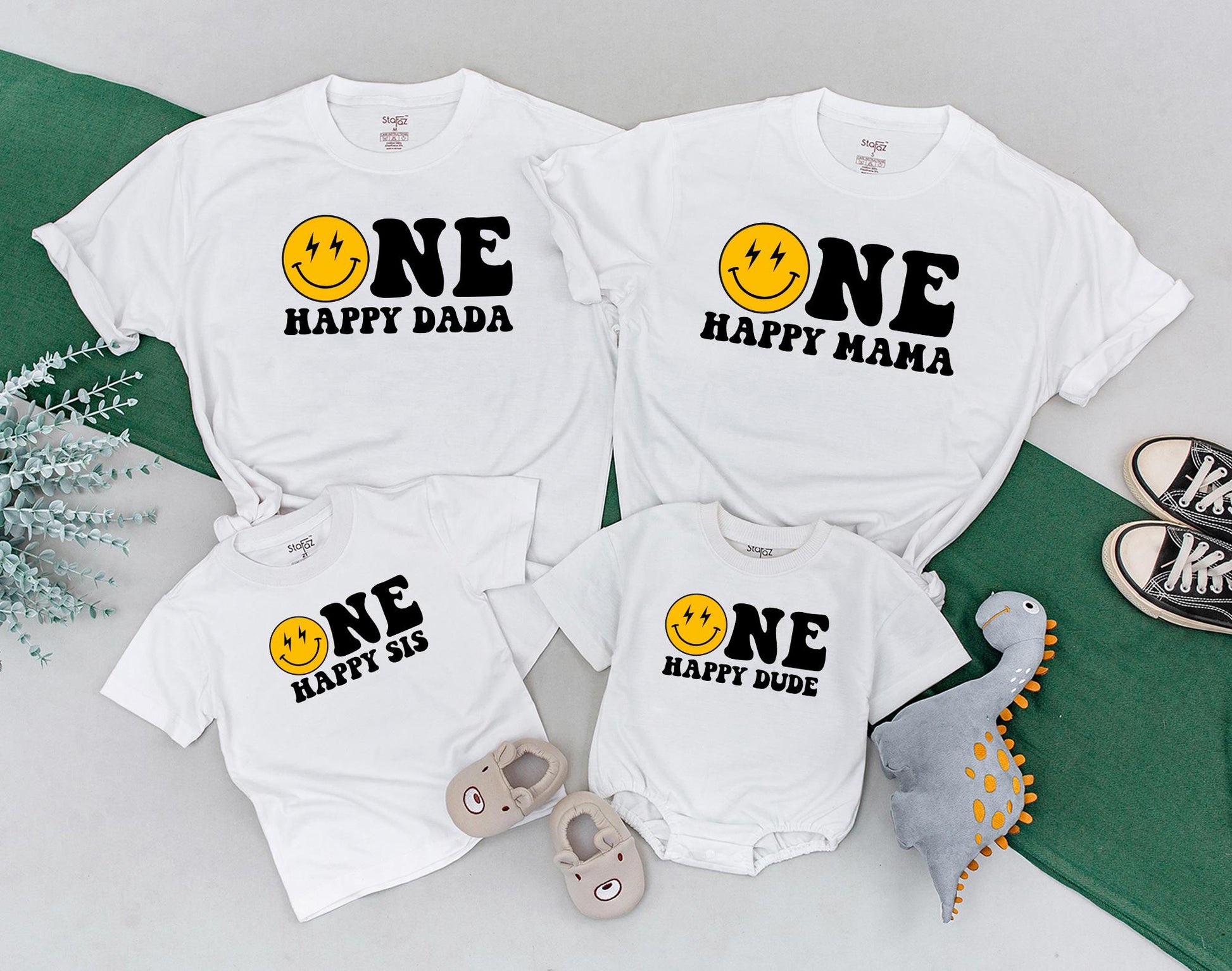 Mommy and Me One Happy Dude 1st Birthday Shirt Outfit for Baby Girl and Mom with Cute Smile Design Comfortable Family Celebration Clothes