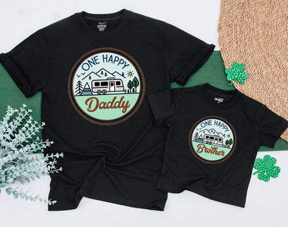 One Happy Camper Family Shirt 1st Birthday Outfit Camping First Birthday Celebration One Year Old Adventure