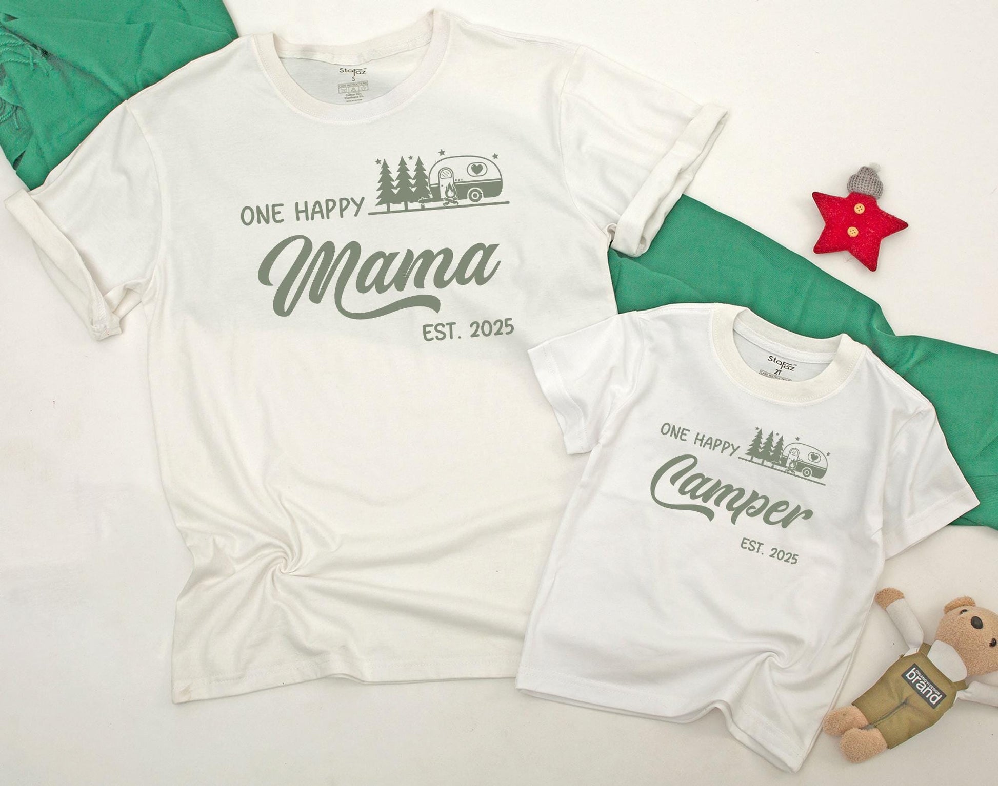 One Happy Camper Baby Romper First Birthday Outfit Camping Bodysuit Gifts Happy Camper Shirts Matching Family Crew