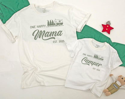 One Happy Camper Baby Romper First Birthday Outfit Camping Bodysuit Gifts Happy Camper Shirts Matching Family Crew