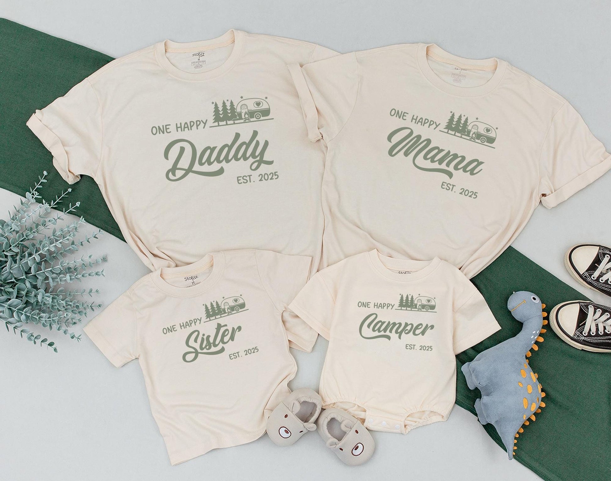One Happy Camper Baby Romper First Birthday Outfit Camping Bodysuit Gifts Happy Camper Shirts Matching Family Crew