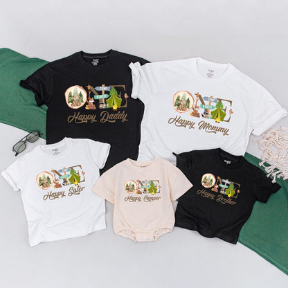 One Happy Camper First Birthday Shirt Toddler Camping Outfit Matching Family Tees Mommy and Me