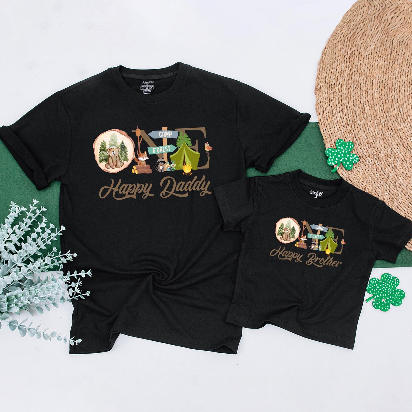 One Happy Camper First Birthday Shirt Toddler Camping Outfit Matching Family Tees Mommy and Me