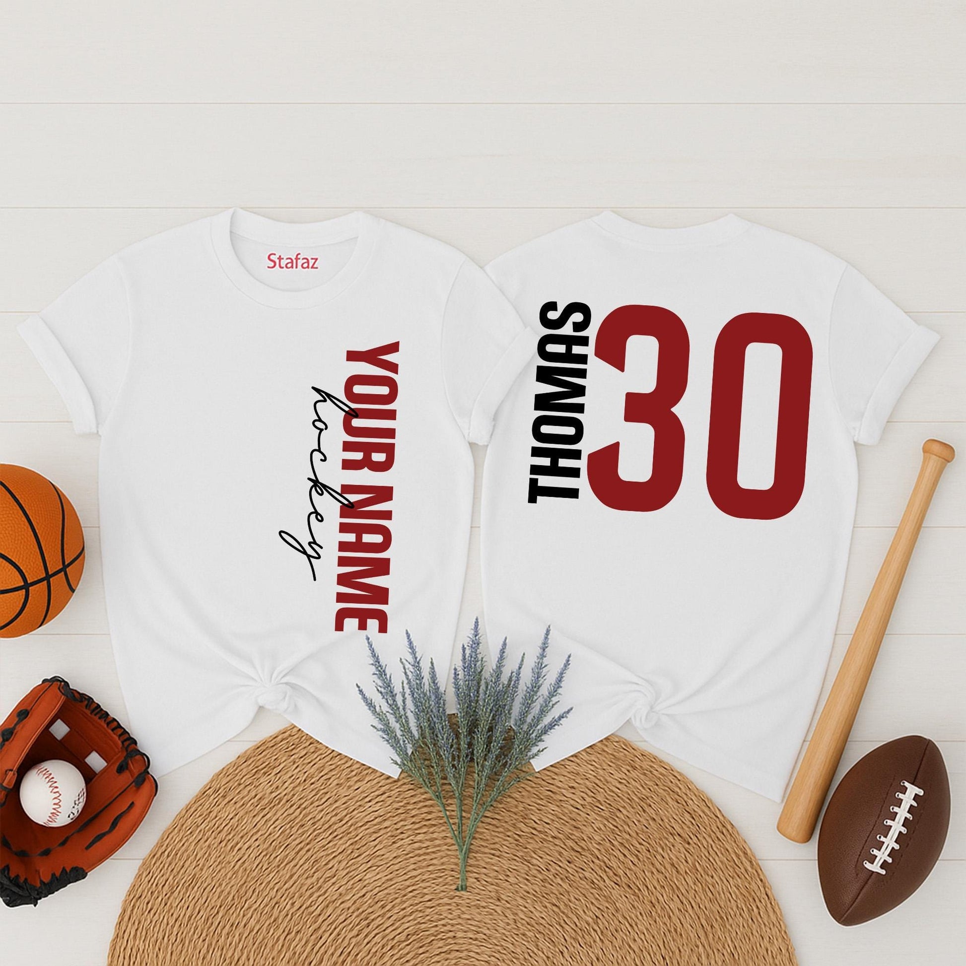 Custom Team Hockey Fan Name Number Shirt for Game Day Hockey Mom Dad T-Shirt Hockey Lover Gift