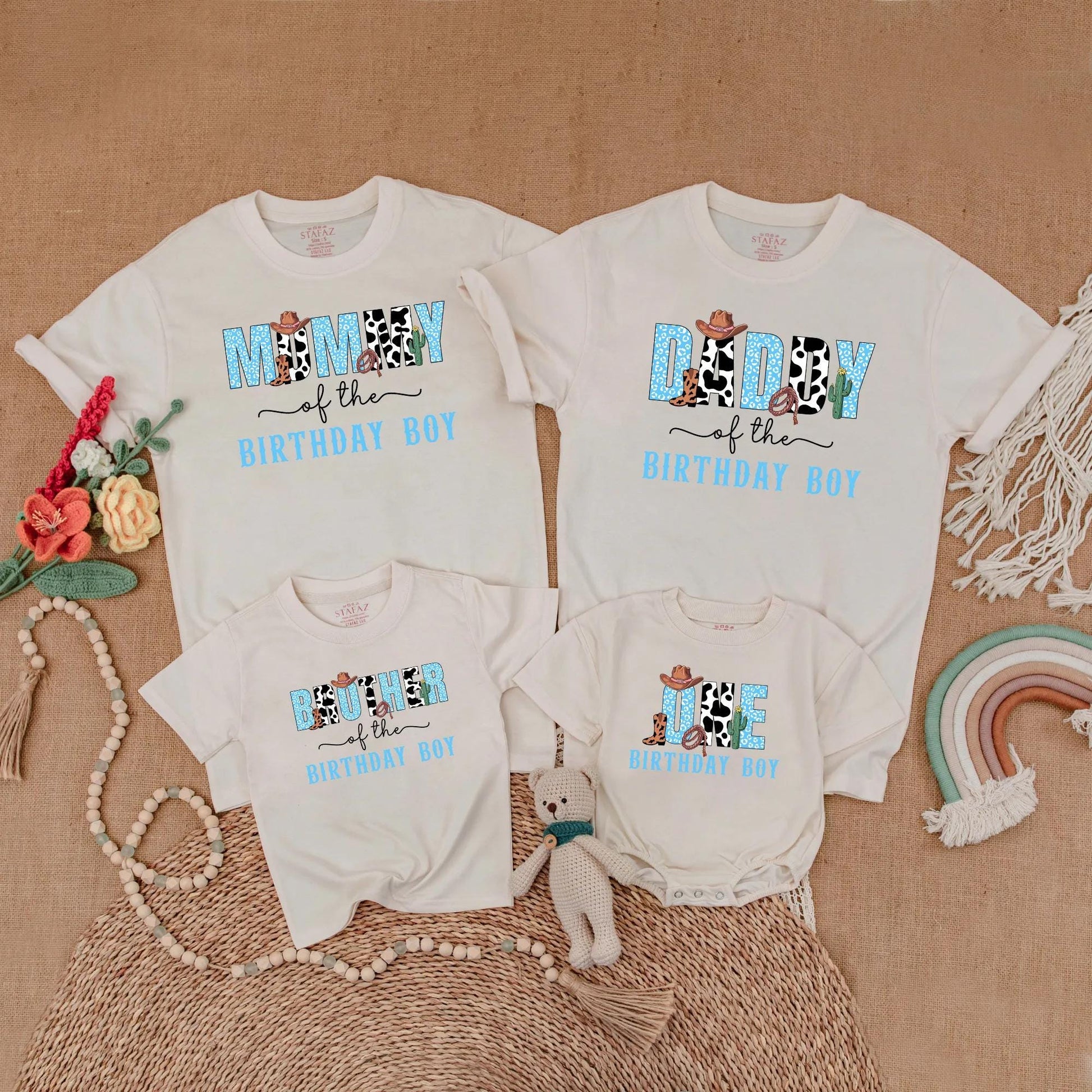 Cowboy Birthday Matching Family Shirts My First Rodeo Western Birthday Outfit Dad Mom Rodeo Theme Gift