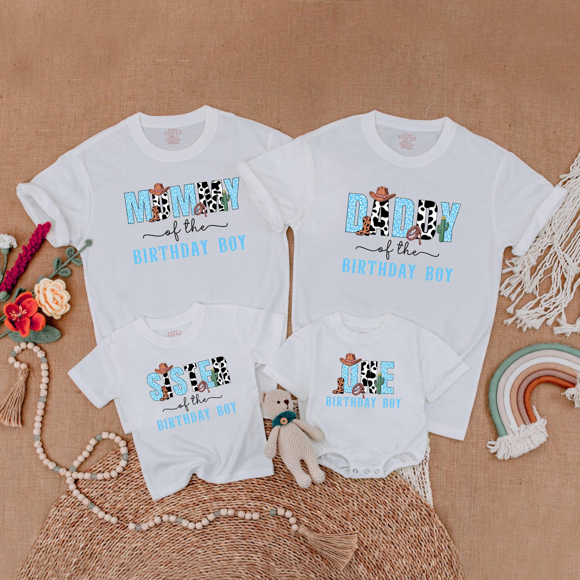 Cowboy Birthday Matching Family Shirts My First Rodeo Western Birthday Outfit Dad Mom Rodeo Theme Gift