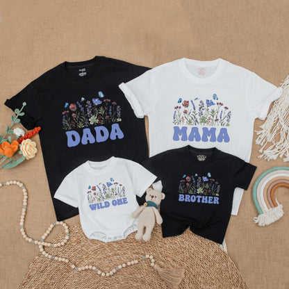 Matching Wildflower Birthday Family Shirts: Boho Girl Party Outfit, Mommy and Me, Daddy Daughter, Wild One First Birthday