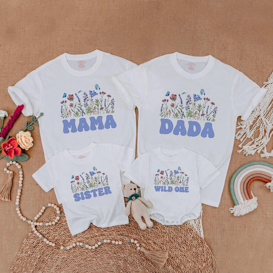 Matching Wildflower Birthday Family Shirts: Boho Girl Party Outfit, Mommy and Me, Daddy Daughter, Wild One First Birthday