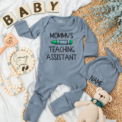 Mommy's Little Teaching Assistant Baby Bodysuit Cute School Outfit Gift Newborn Boy Girl Teacher Mom Baby Shower Gift