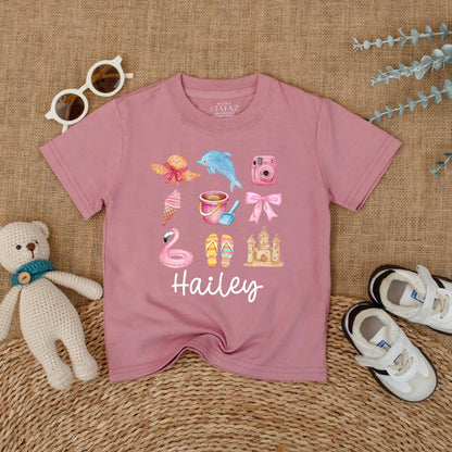Personalized Name Summer Baby Bubble Romper Beach Outfit for Toddlers Girls Boys Soft Comfortable Newborn Baby Shower Birthday Gift