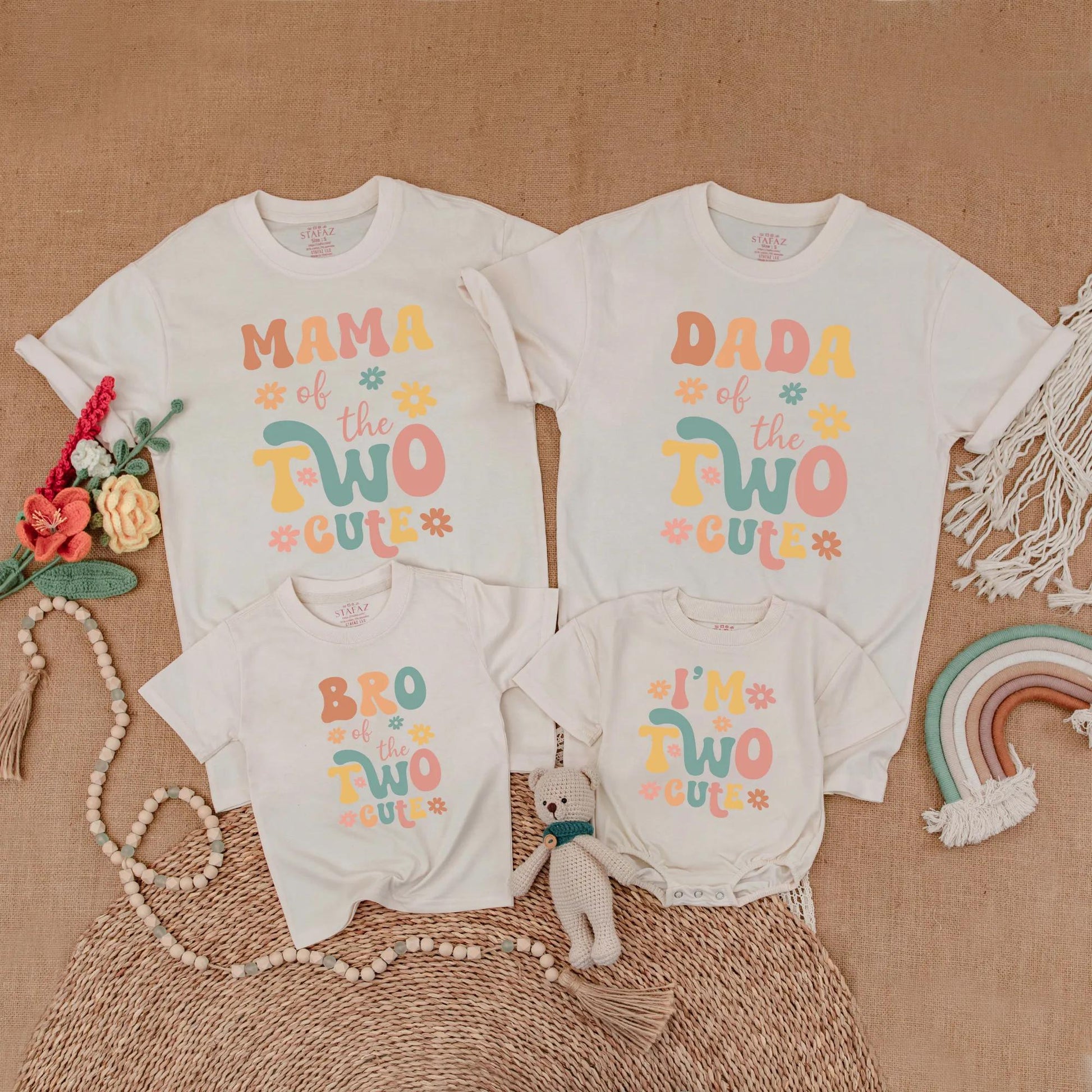 Retro Groovy Birthday Girl Shirt & Matching Family Outfits 2nd Toddler Birthday Party Gift
