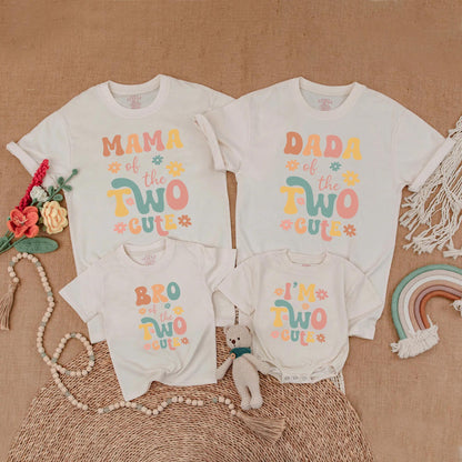 Retro Groovy Birthday Girl Shirt & Matching Family Outfits 2nd Toddler Birthday Party Gift