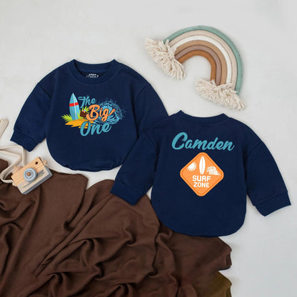 Custom Surf Baby Romper Personalized Name Summer Beach Outfit First Birthday Baby Shower Gift Toddler