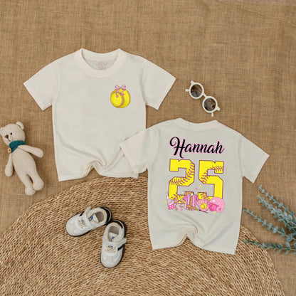 Softball Baby Romper Custom Gameday Outfit Short Sleeve Baby Girl Clothes Sports Themed Bodysuit