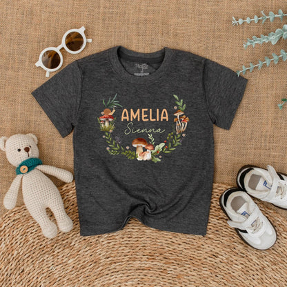Custom Mushroom Baby Romper Personalized Woodland Forest Name Bodysuit Nature Baby Outfit Cute Gift