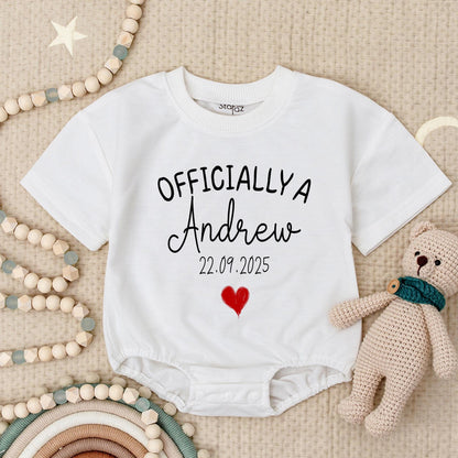 Officially Adopted Baby Bodysuit with Custom Name & Adoption Date, Personalized Adoption Day Gift, Simple & Modern Design, Comfortable Baby Clothes