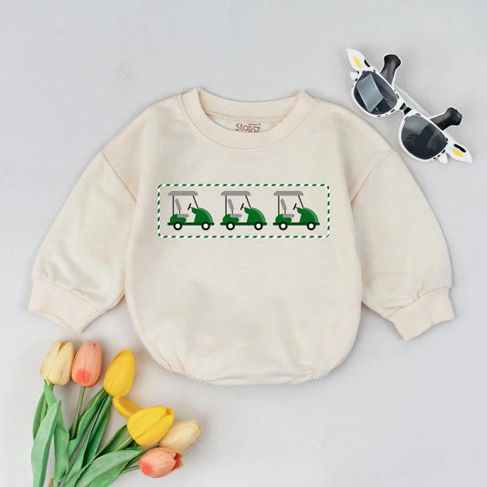 Adorable Golf Cart Baby Romper Cute Toddler Cotton Golf Shirt Sporty Baby Clothes Soft Sports Outfit for Little Golfers