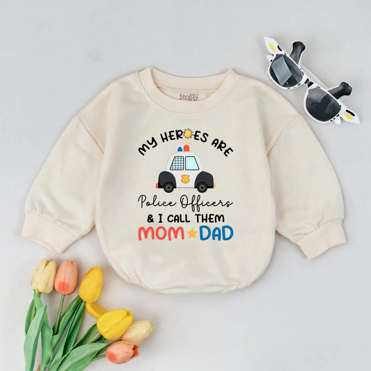Police Officer Baby Bubble Romper My Heroes Are Police Officers Soft Cotton Bodysuit Toddler Hero Outfit New Baby Gift Idea Police Family
