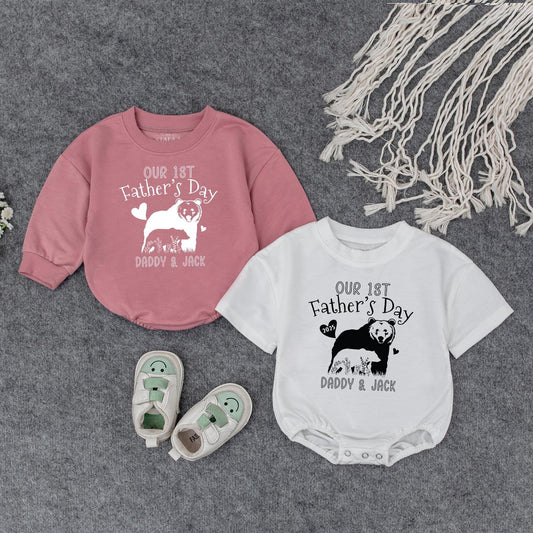 Personalized 1st Father's Day Baby Romper, Daddy Bear & Cub Outfit, Custom Name, First Fathers Day Gift, 2025 Keepsake, Cute Bear Cub Clothes