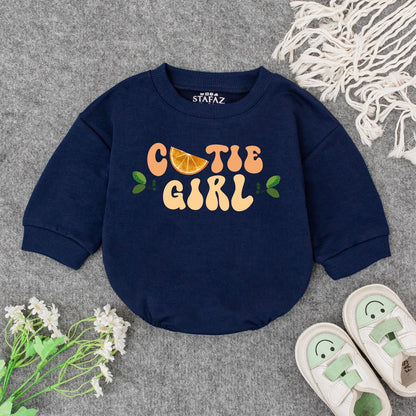 Cute Cutie Girl Baby Romper Orange Yellow Fruit Slice Retro Natural Design Toddler Outfit Gift for Newborn Daughter