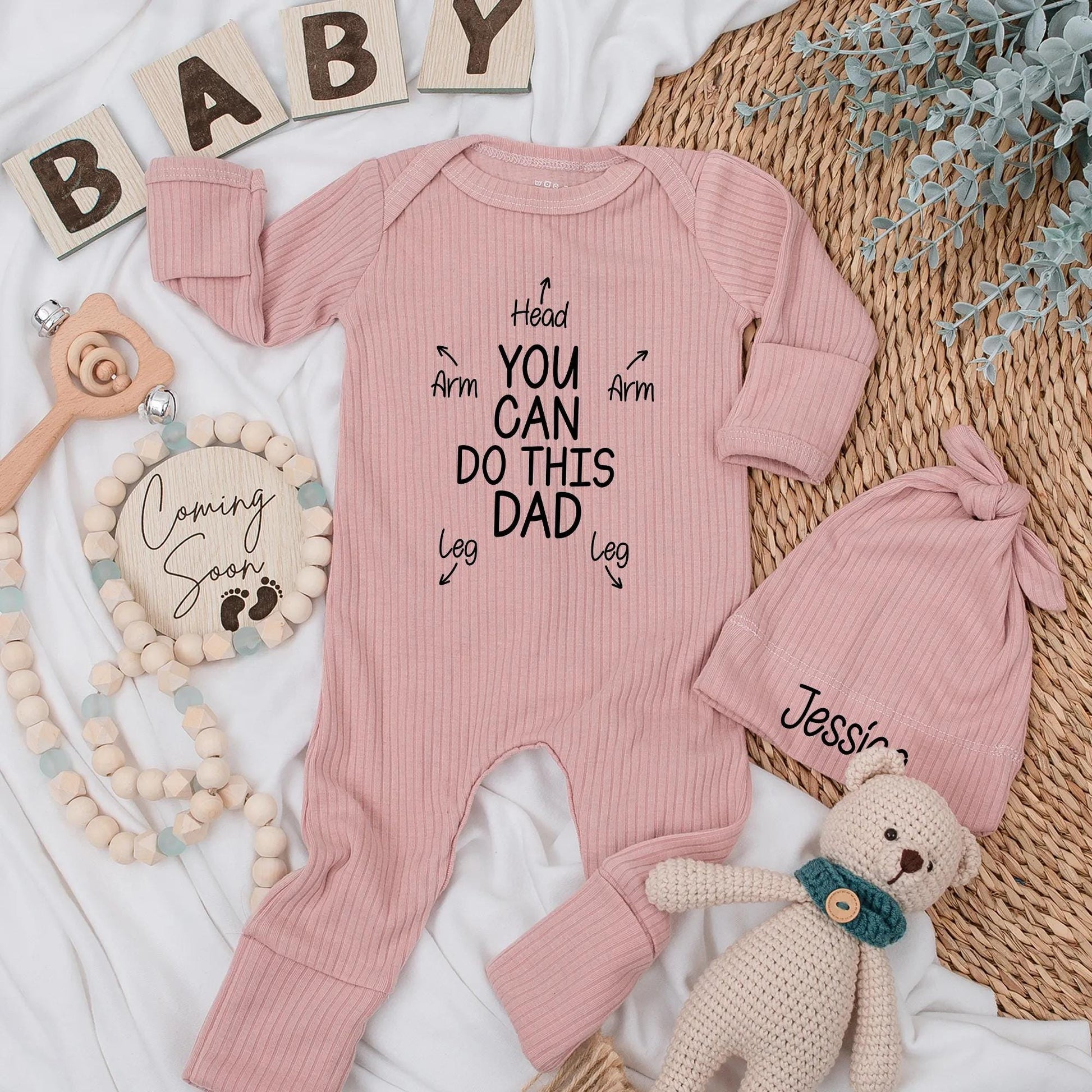 You Can Do This Dad Baby Bodysuit Funny Romper: Head, Arm, Leg Diagram Outfit, New Dad Gift, Unique Baby Shower Present, Modern Newborn Clothes