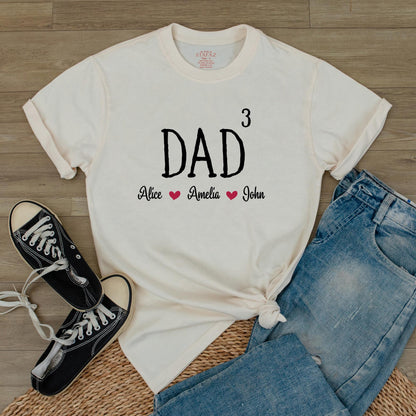 Custom Dad Shirt with Kid Names Father's Day Gift Personalized Dad Tee for Husband Daddy Shirt with Kid Names Casual Party Present